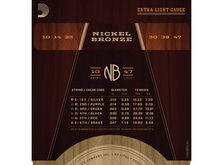 D'addario NB1047 Nickel Bronze Akk. Strenger 